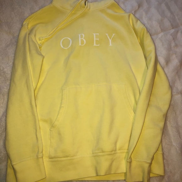 yellow obey hoodie